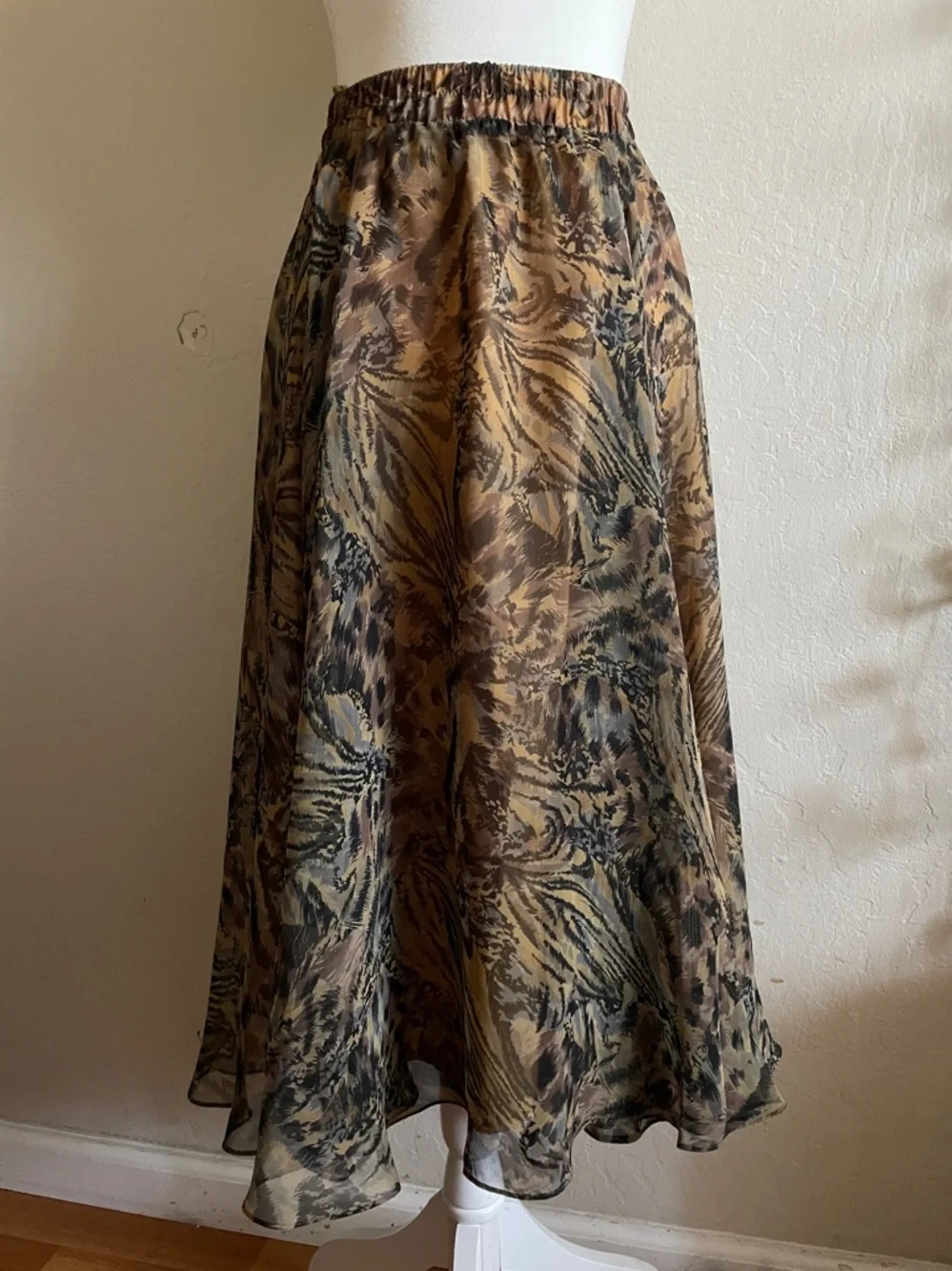 Animal print vintage chiffon circle skirt - Picture 6 of 14